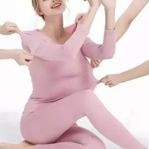 겨울 기모 안감 세트 여자 슬림 위아래 내복 긴팔 슬림 겨울 내복 긴팔