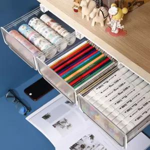 데스크테리어 히든서랍 부착식 책상서랍 슬라이드 방식 강한접착력 미니 서랍함