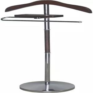 오크스트리 브라운 나무 수트 발렛 스탠드와 행거 바지 바 보관 트레이가 있는 우아한 옷 정리함 침실 및