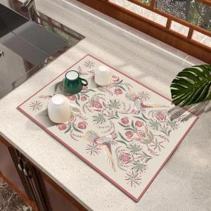 아트블로스 식기 건조 매트 흡수성 커피 고무 지지대 주방 카운터 또는 싱크대용 부드러운 실리콘