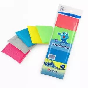 ( )줄줄이 5P 다용도 수세미 세척 스크러버 주방청소용 다목적 아크릴