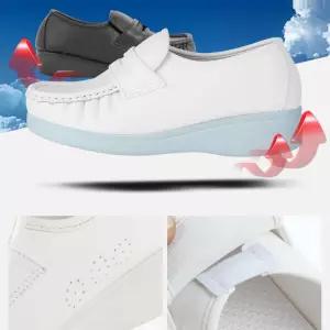 검정 흰색 키높이 간호사 인조가죽 신발 여성 여자 노인 간호조무사 효도