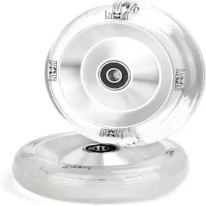 프로 스쿠터 휠 110 x 26mm 2개 추가 폭 투명 흰색 PU 고탄력성 및 BMX 트릭 스쿠터를 위한 알루미늄 금속