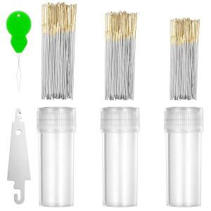 90피스 크로스 스티치 바늘 22 및 24 26 게이지 골든 라지 자수 손 바느질 스테인리스 스틸 2개가 있는 클리어 박스에 들어 있습니다