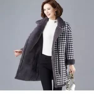 ( )퍼 W05174 무스탕코트 모직 코트 겨울점퍼 퍼자켓 체크 하운드 하프