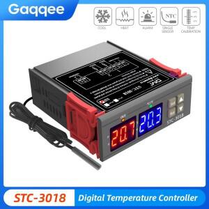 STC-3018 미니 소형 디지털 온도 컨트롤러 NTC 레드 블루 듀얼 디스플레이 DC12V 24V AC220V 히터 쿨러 서