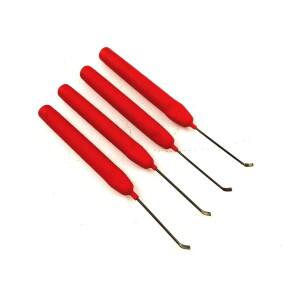 4피스 빨간색 핸들 플랫 도어 LockPick 도구  스테인레스 스틸 자물쇠 홈 하드웨어