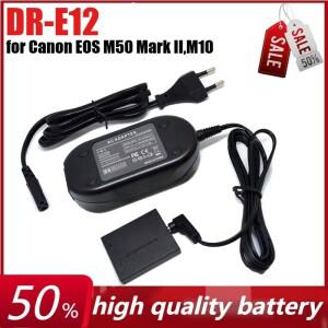 [호환품]DR-E12 더미 배터리 ACK-E12 캐논 호환 EOS M50 Mark IIM10Kiss M Kiss M2 카메라용 AC 전원 공급
