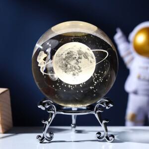 3D 크리스탈 공 태양계 별이 빛나는 하늘 동물 패턴 특별한 수집  하이 엔드 홈 장식