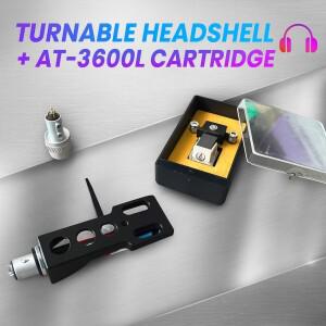오디오 테크니카 AT-3600L 카트리지(헤드쉘 및 4핀 커넥터 포함) | 범용 턴테이블 마운트 키트 교체 부품