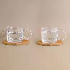 유리컵 앤틱 1P+아이스 1P 손잡이 물컵 홈카페 커피잔 쥬스컵