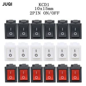 3/5/10Pcs KCD11-101 푸시 버튼 스위치 3A/250V 미니 소형 호환 블랙 레드 화이트 10x15mm 2 핀 ON/OFF SPS