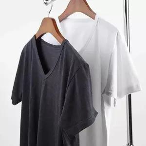 기본 브이넥 반팔 면티셔츠 남자 케주얼 레이어드 레이어드나시