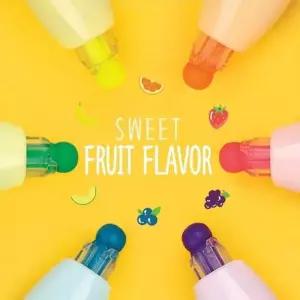 모리스 JUSTCLICK 과일향 노크식 둥근 형광펜 문구반점 저스트클릭형광펜