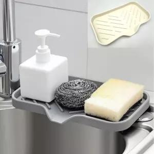 대형 다용도 실리콘 받침대 거치대 비누 받침대 주방 정리 용품 수세미 걸이 싱크대 선반 세제통 세면대