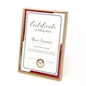 모던라인 입체 상장액자(A4) (골드)졸업장 인증서액자 (KYR-WB9ED1C)