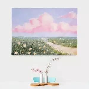 S 꽃길 대형 포스터 유화 패브릭 (WFKBKTA)