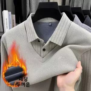 긴팔 폴로셔츠 봄 가을 셔츠 반집업 카라 티셔츠 칼라 알 남자 남성 겨울 두꺼운 플리스 안감 니트 스웨터