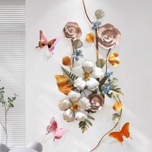 대형 플라워 나비 철재 숲속 프린트 특대형 페인팅 드림 시계 골드 재료 러그 거실