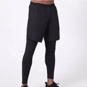 남성 트레이닝 레깅스 반바지 일체형 운동 바지 (WFKBRVK)