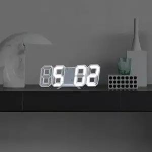 235MM 알람 온도 다기능 3D LED시계 화이트/화이트 (KYR-WAD82EF)