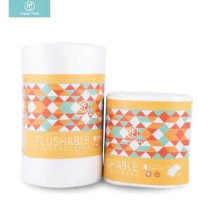 무라식 HappyFlute 대나무 직물 아기 물티슈 생분해성 및 플러시  기저귀 라이너 천 1 롤 100피스