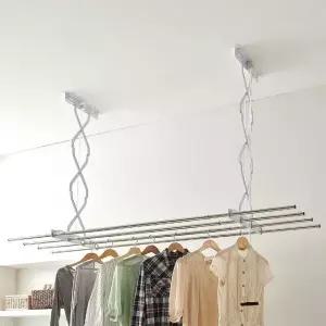 다용도실길이조절빨래봉 국산 스테인레스 걸이봉 튼튼한 대형건조대 3단