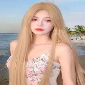 [하프클럽/]여성 내추럴 스트레이트 롱 인모 풀가발 금발