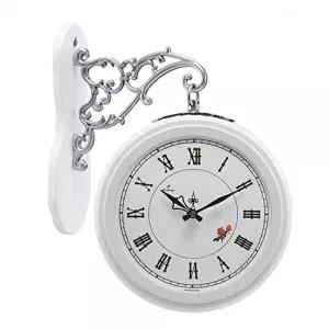 무소음 양면시계 중형 로즈 화이트 12-77 RWS (KYR-WFE0032)