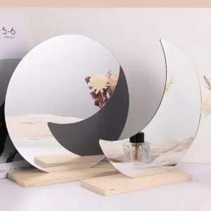 아크릴 미러 안전 웨이브 노프레임 디자인 거울 모양 인테리어