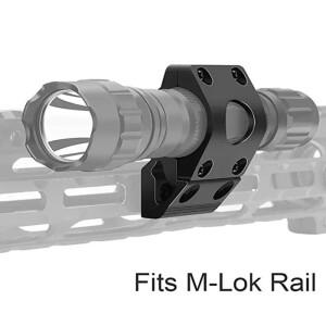 M-lok 45도 오프셋 플래시라이트 마운트 홀더 25.4mm 광학 스코프 레이저 링 사냥 키덜트 총 라이트 액세서