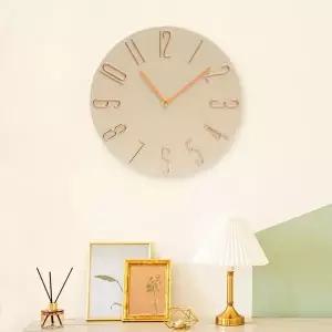 북유럽 무소음 벽시계 아이보리 원형 가정용벽시계 (KYR-WC2E75E)