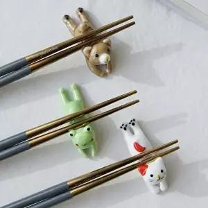 [조르지오]귀여운 QC43GW33 3P 동물 데일리 젓가락받침 세트 추천 도자기