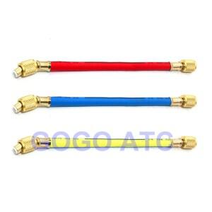 1/4 SAE 자동차 AC 에어컨 튜브 냉매 충전 호스 불소 3 색 숏