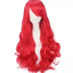 [하프클럽/]무대용 빨강 인모 가발 코스튬 헤어스타일 파티용 레드 컬러
