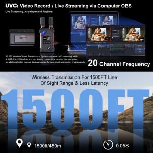배터리 슬롯 450m 무선 HDMI 익스텐더 PC OBS 오디오 비디오 녹화 캡처 카메라 라이브 스트리밍 주파수 조