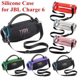 JBL 호환 Charge 6 무선 블루투스 스피커 여행용 실리콘 케이스 어깨 끈 및 카라비너 가방 보호