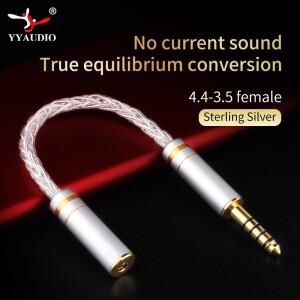 HIFI 퓨어 실버 밸런스 오디오 케이블 수 2.5mm-3.5mm 4.4mm 암 헤드폰 변환 라인 어댑터 Hifi MP3 용