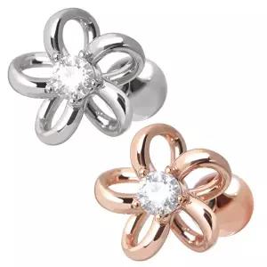 [미니아트]플라워 볼륨 꽃 써지컬 스틸 패션 피어싱 2종 택1