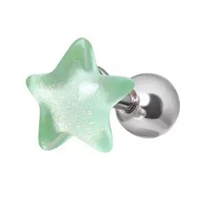 [미니아트]초록 별 스타 써지컬 스틸 패션 피어싱