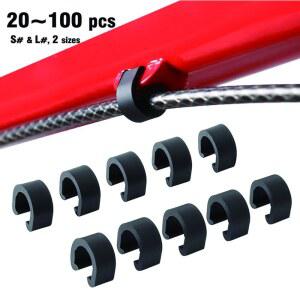 20 40 100PCS 가이드 브레이크 자전거 버클에 케이블 클립 호스 하우징 프레임 플라스틱 변속기 시프트 도로 클램프 MTB