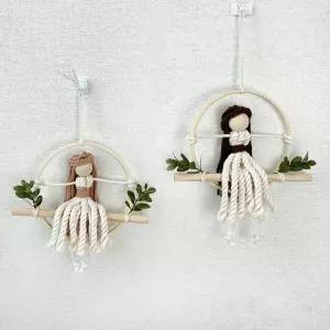 마크라메 인형 그네타는 소녀 만들기 월행잉 벽장식 DIY키트 패키지 취미 매듭 공예 수업 재료