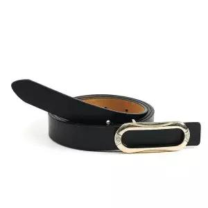 여성 소가죽 벨트 블랙 패션 캐주얼 바지 슬랙스