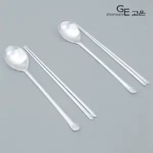 [갤러리아] [고은] 명장 부부 은수저 세트_둥근수