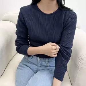 [하프클럽/]여자 기본 니트 긴팔 슬림핏 대학생 골지 정핏