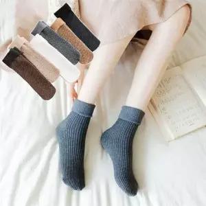 ( )6P 기모 중목 set 양말 여성 패션 겨울양말 여성겨울양말 두툼 여성 코디 중목 겨울 패션 양말 여자
