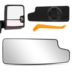 [미국배송] 2019년형 알그릭스 조수석 측면 하부 거울 유리 교체 2020년 2021년 2023년 2024년 2025년 쉐보레 실버라도 GMC 시에라 1500 2500 HD 3500 우볼록 비열선 견인 거울(백 플레이트 포함)