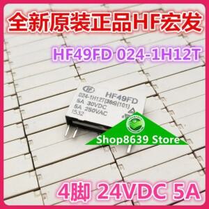 주식 HF49FD 024-1H12T Hongfa 1H12 4 핀 24V JZC-49FA 5 개
