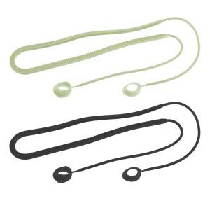 [미국배송] 마이크로 트레이더스 2PCS 실리콘 손실 방지 스트랩 삼성호환 삼성제품호환 버즈 2 블루투스 이어폰 소프트 넥 로프 코드 스포츠 랜야드 길이 40CM (블랙 & 그린)