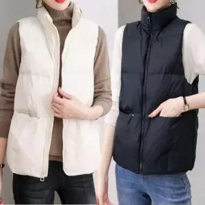 (색상사이즈 블랙FREE)온나핏 여대생패딩조끼 숏패딩 패딩조끼 화이트숏패딩 화이트 여성 블랙 학생 숏패딩